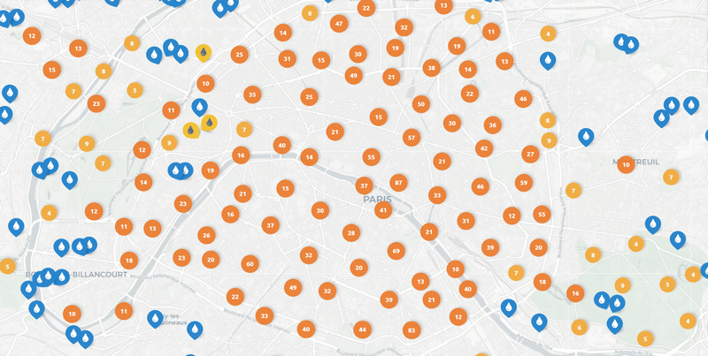 Carte fontaine Paris